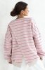 Oversizowa bluza damska w paski beżowa Flowy tył